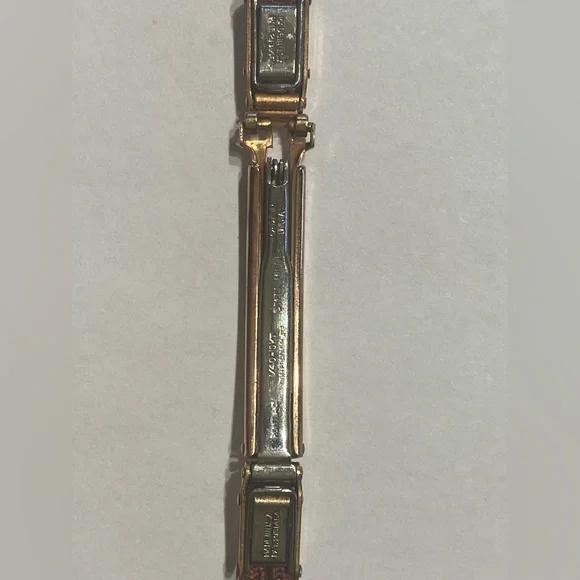 Ladies’ rose gold-plated brown cord unused vintage watch band - Picture 3 of 3